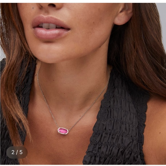 Elisa Gold Pendant Necklace in Azalea Illusion - Picture 2 of 4